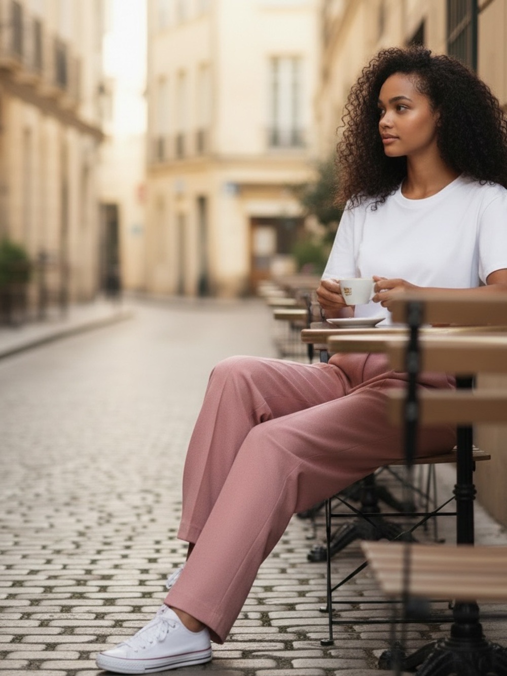 LOFT Rose-Pink Wide-Leg High-Rise Trousers - Picture 2 of 9